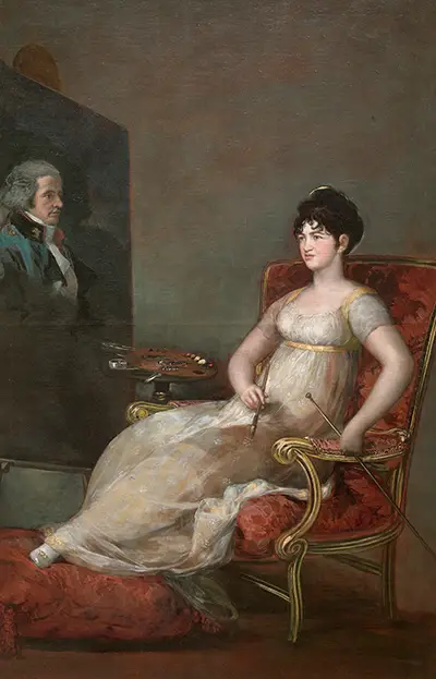 La XII marquesa de Villafranca pintando a su marido Francisco de Goya